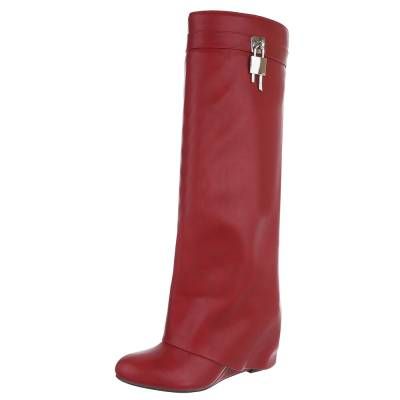 Keilstiefel für Damen in Rot