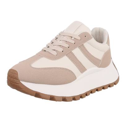 Sneakers Low für Damen in Hellbraun und Weiß