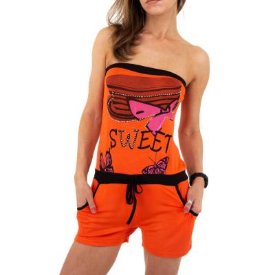 Kurzer Jumpsuit für Damen in Orange