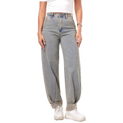 Relaxed Fit Jeans für Damen in Blau und Beige