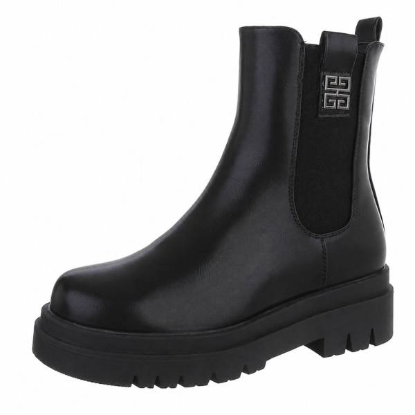 Plateaustiefeletten für Damen in Schwarz