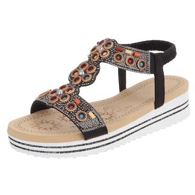 Platform sandals for women in black