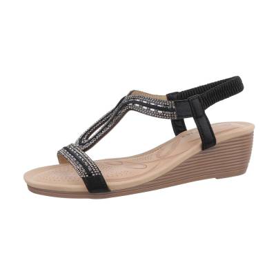 Wedge sandals for women in black