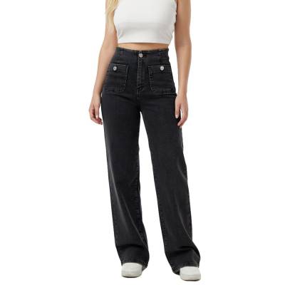 Relaxed fit jeans for women in black