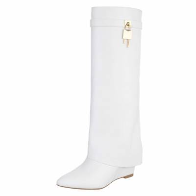 Keilstiefel für Damen in Weiß