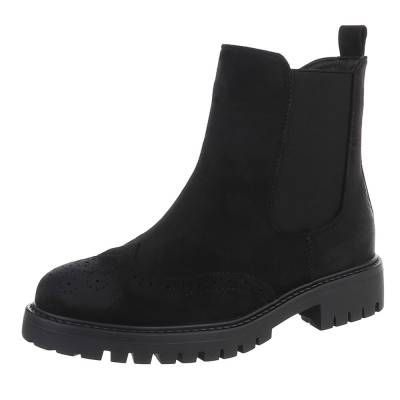 Flache Stiefeletten für Damen in Schwarz