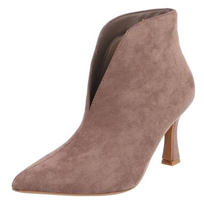 Heeled ankle boots for women in light-brown