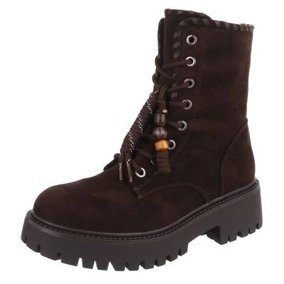 Lace-up ankle boots for women in brown