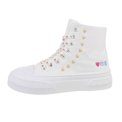 High-top sneakers for women in white and gold