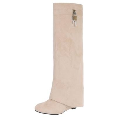 Keilstiefel für Damen in Beige