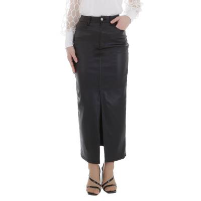 Leather-look skirt for women in black