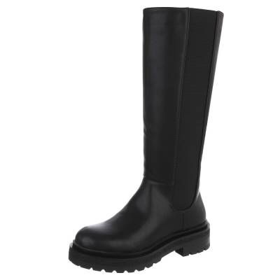 Plateaustiefel für Damen in Schwarz