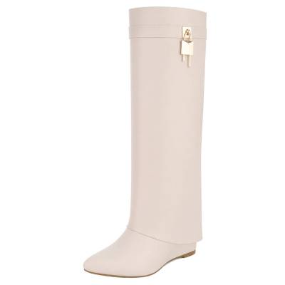 Keilstiefel für Damen in Beige
