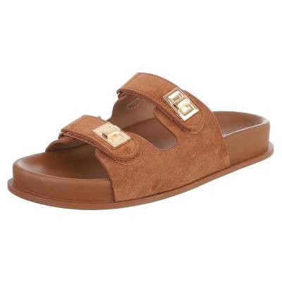 Pantoletten für Damen in Camel
