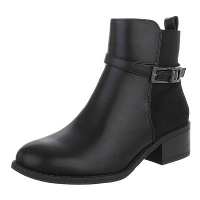 Flache Stiefeletten für Damen in Schwarz