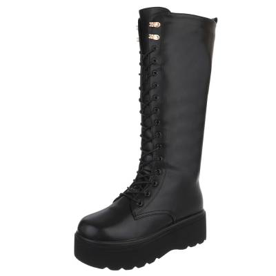 Platform boots for women in black