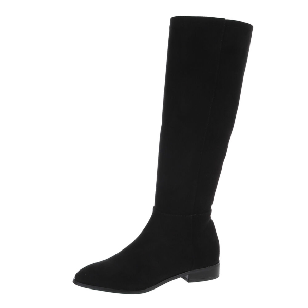 Flache Stiefel für Damen in Schwarz