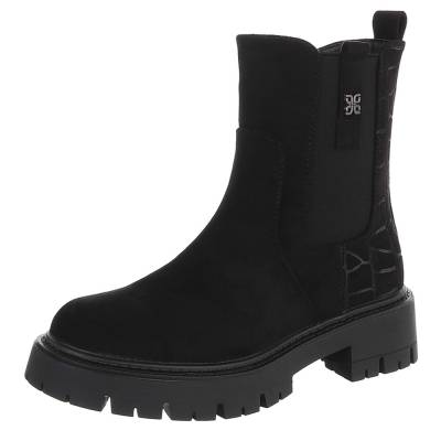 Platform ankle boots for women in black