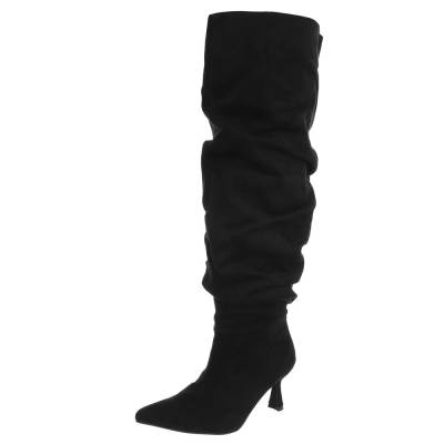 Over-the-knee boots for women in black and gray