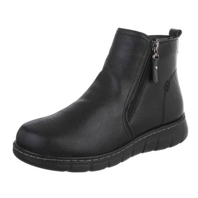Flache Stiefeletten für Damen in Schwarz