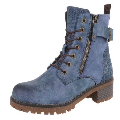 Schnürstiefeletten für Damen in Blau