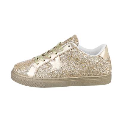 Low-top sneakers for women in gold