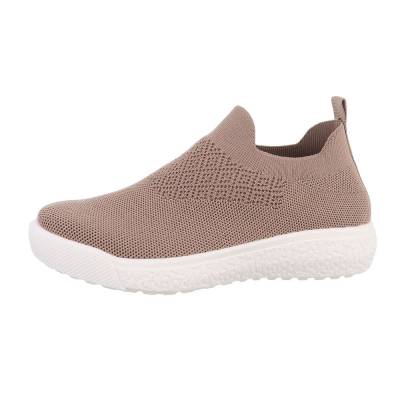 Low-top sneakers for women in light-brown and white