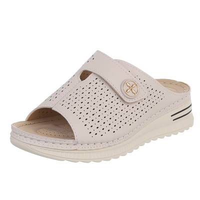 Plateausandaletten für Damen in Beige