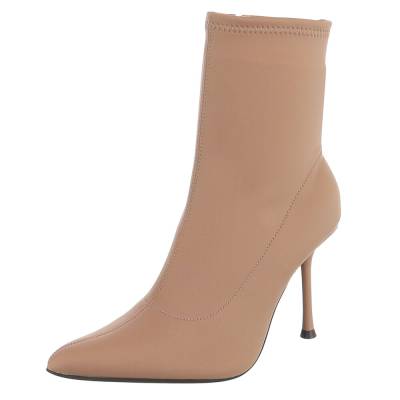 Heeled ankle boots for women in light-brown