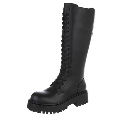 Platform boots for women in black