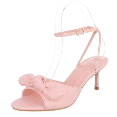 High-Heel Sandaletten für Damen in Hellrosa