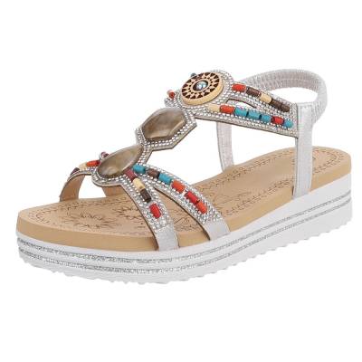 Plateausandaletten für Damen in Silber