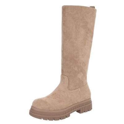 Plateaustiefel für Damen in Hellbraun