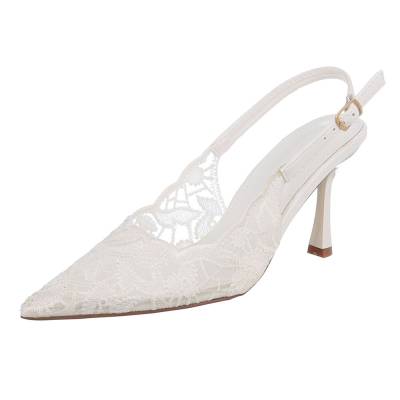 Schnür- & Riemchenpumps für Damen in Weiß