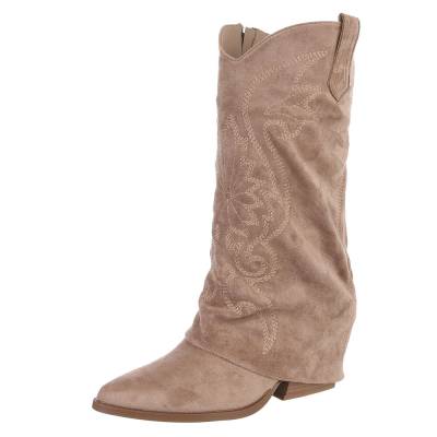 Western- & Bikerstiefel für Damen in Hellbraun