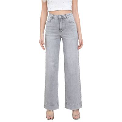 Relaxed fit jeans for women in light-grey