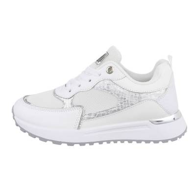 Sneakers Low für Damen in Weiß und Silber