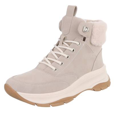 Schnürstiefeletten für Damen in Beige