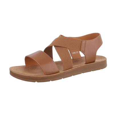 Strappy sandals for women in camel