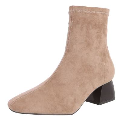 Classic ankle boots for women in light-brown