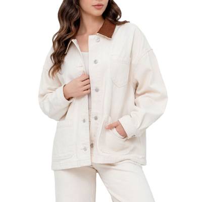 Jeansjacke für Damen in Beige