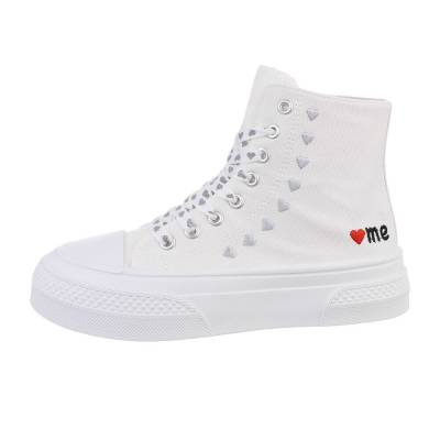 High-top sneakers for women in white and silver