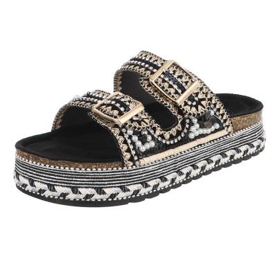 Platform sandals for women in black