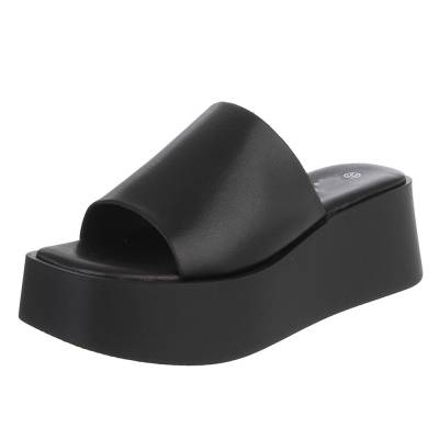 Plateausandaletten für Damen in Schwarz