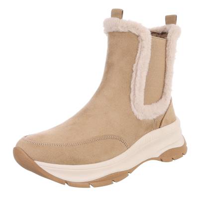 Plateaustiefeletten für Damen in Beige