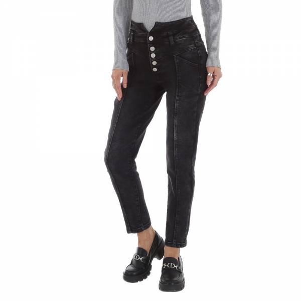 Relaxed fit jeans for women in black