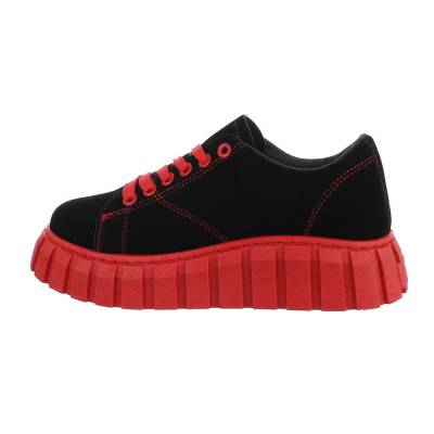 Sneakers Low für Damen in Schwarz und Rot