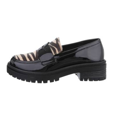 Loafers for women in black and beige