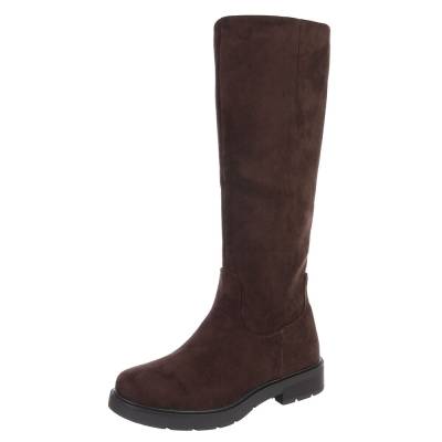 Flat boots for women in brown