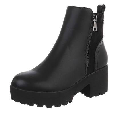 Platform ankle boots for women in black
